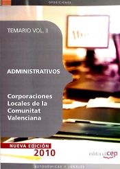 Portada de Administrativos Corporaciones Locales de la Comunitat Valenciana. Temario Vol. II