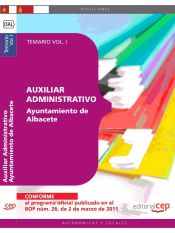 Portada de Auxiliar Administrativo Ayuntamiento de Albacete. Temario Vol. I