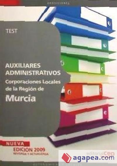 Auxiliar Administrativo Corporaciones Locales de la Región de Murcia. Test