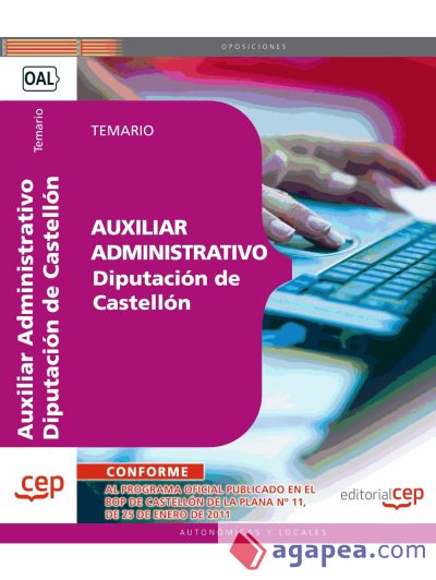 Auxiliar Administrativo. Diputación Provincial de Castellón. Temario