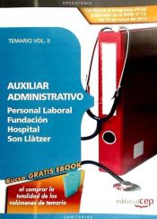 Portada de Auxiliar Administrativo Personal Laboral Fundación Hospital Son Llàtzer. Temario Vol. II