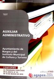 Portada de Auxiliar Administrativo del  Ayuntamiento de Burgos y del Instituto Municipal de Cultura y Turismo. Test