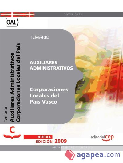 Auxiliares Administrativos Corporaciones Locales del País Vasco. Temario