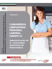 Portada de Camarero/a Limpiador/a, Personal Laboral (Grupo V) de la Administración de la Comunidad Autónoma de Extremadura. Temario