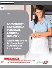 Portada de Camarero/a Limpiador/a, Personal Laboral (Grupo V) de la Administración de la Comunidad Autónoma de Extremadura. Test y Supuestos Prácticos