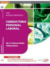 Portada de Conductor /a Personal Laboral de la Generalitat Valenciana. Test Bloque Específico