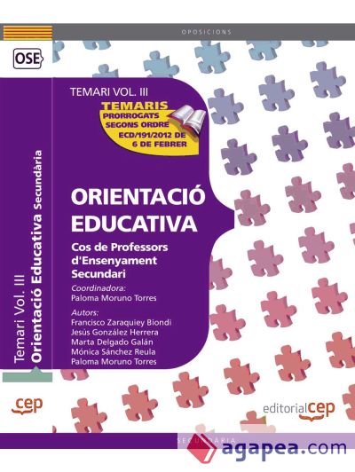 Cos de Professors d'Ensenyament Secundari. Orientació Educativa. Temari Vol. III