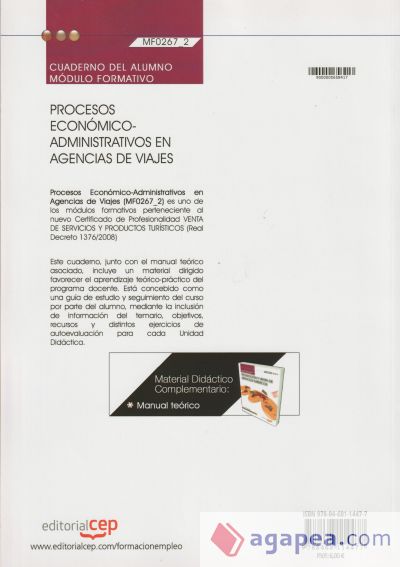 Cuaderno del Alumno Procesos Económico-Administrativos en Agencias de Viajes. Certificados de Profesionalidad Venta de Productos y Servicios Turísticos