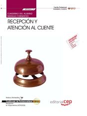 Portada de Cuaderno del alumno Recepción y atención al cliente. Certificados de Profesionalidad. Recepción en Alojamientos