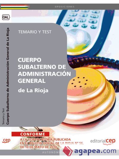 Cuerpo Subalterno de Administración General de La Rioja. Temario y Test