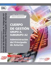 Portada de Cuerpo de Gestión Grupo A, Subgrupo A2, de la Administración del Principado de Asturias. Vol. II. Temario Derecho Administrativo