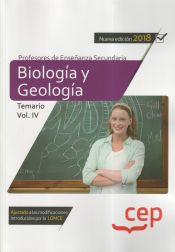 Portada de Cuerpo de Profesores de Enseñanza Secundaria. Biología y Geología. Temario Vol. IV