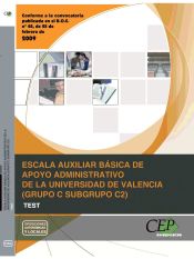 Portada de Escala Auxiliar Básica de Apoyo  Administrativo de la Universidad de Valencia (Grupo C Subgrupo C2). Test