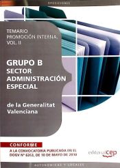 Portada de Grupo B Sector Administración Especial de la Generalitat Valenciana. Temario Promoción Interna Vol. II