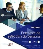 Portada de Manual. Entrevista de selección de personal. (ADGD092PO). Especialidades formativas