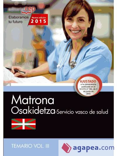 Matrona del Servicio vasco de salud (Osakidetza). Temario, volumen III