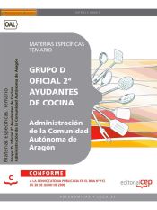 Portada de Oficial 2ª Ayudantes de Cocina de la Administración de la Comunidad Autónoma de Aragón.  Materias Específicas. Temario