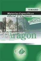 Portada de TEMARIO ESPECÍFICO OPOSICIONES. OFICIAL 1ª COCINERO. D. G. ARAGÓN