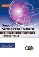 Portada de Temario Vol. II. Oposiciones Grupo D Administración General de la Generalitat Valenciana