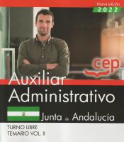 Portada de Auxiliar Administrativo (Turno Libre). Junta de Andalucía. Temario Vol. II