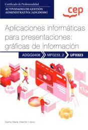 Portada de Manual. Aplicaciones informáticas para presentaciones: gráficas de información (UF0323). Certificados de profesionalidad. Actividades de gestión administrativa (ADGD0308)