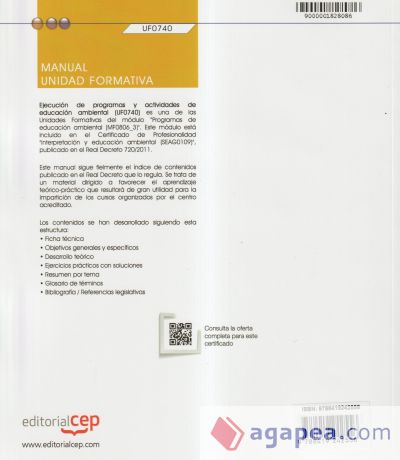 Manual. Ejecución de programas y actividades de educación ambiental (UF0740). Certificados de profesionalidad. Interpretación y educación ambiental (SEAG0109)