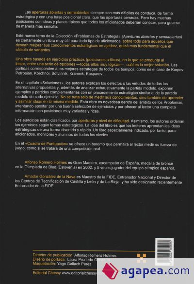 Problemas de estrategia: aperturas abiertas y semiabiertas