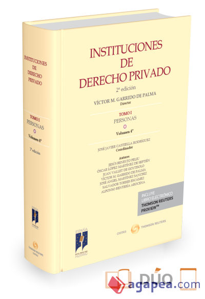 Instituciones de Derecho Privado. Tomo I Personas. Volumen 4º ( Papel + e-book )