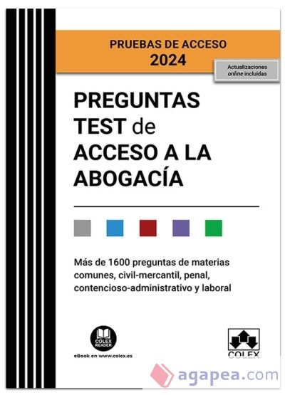 Preguntas test de acceso a la abogacía. Pruebas de acceso 2024