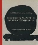 Portada de ALOCUCIÓN AL PUEBLO DE FUENTEVAQUEROS (EDICIÓN FACSÍMIL)