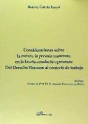 Portada de Consideraciones sobre la mreces, in pecunia numerta, en la locatio-conductio operarum: del derecho romano al contrato de trabajo