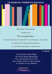 Portada de Cuadernos Teóricos Bolonia. Derecho Sucesorio. Cuaderno II. El testamento. El contenido de la institución. Su ineficacia. Ejecución. La defensa del derecho hereditario. La sucesión intestada y contractual