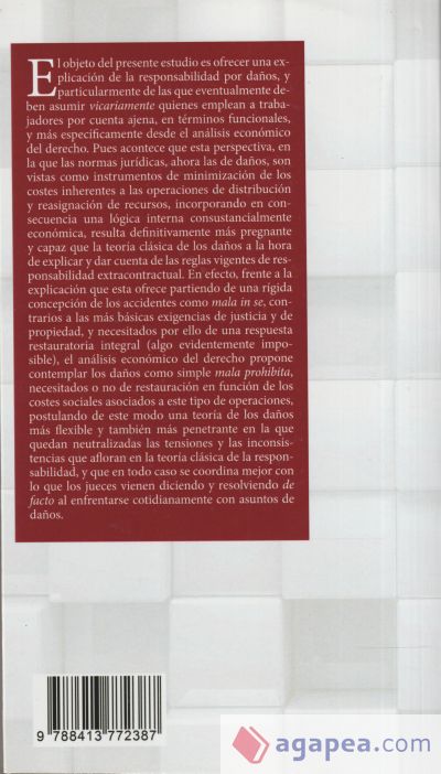 Derecho de daños y responsabilidad vicaria del empleador: (una aproximación desde el análisis económico del derecho)