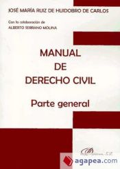 Portada de Manual de derecho civil. Parte general