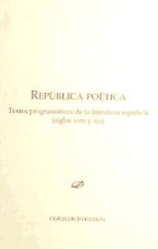 Portada de República Poética. Textos programáticos de la literatura española