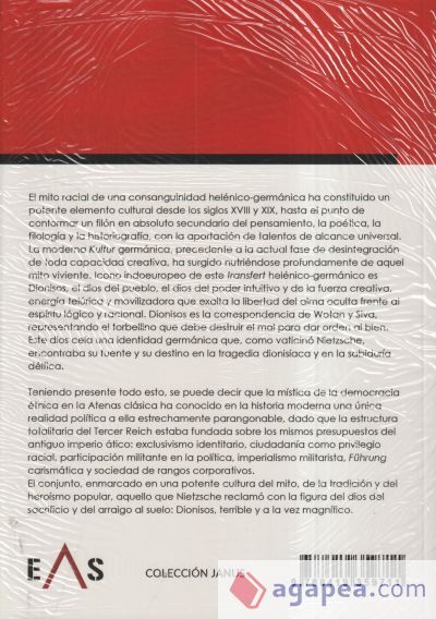 DIONISOS EN EL TERCER REICH: LA DEMOCRACIA &Eacute;TNICA DE ATENAS A BERL&Iacute;N