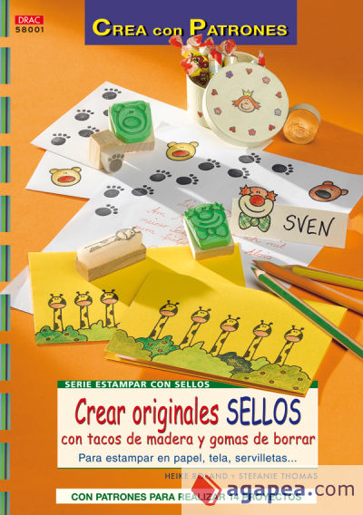 Serie estampar con selllos nº 1. CREAR ORIGINALES SELLOS CON TACOS DE MADERA Y GOMAS DE BORRAR