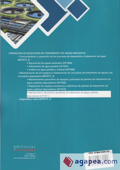 Mantenimiento del entorno de plantas de tratamiento de agua y plantas depuradoras. Certificados de profesionalidad. Operaci&oacute;n de estaciones de tratamiento de aguas