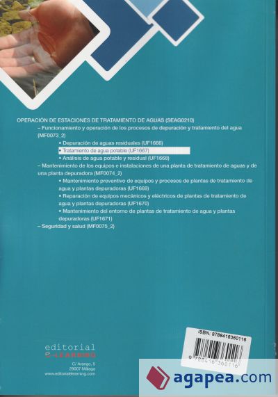 Tratamiento de agua potable. Certificados de profesionalidad. Operación de estaciones de tratamiento de aguas