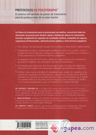 Planes de tratamiento para la psicoterapia con adultos