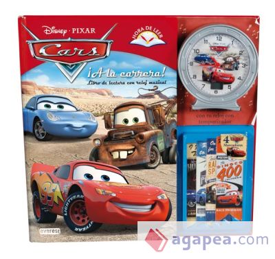 Cars. ¡A la carrera! Hora de leer. Libro de lectura con reloj musical