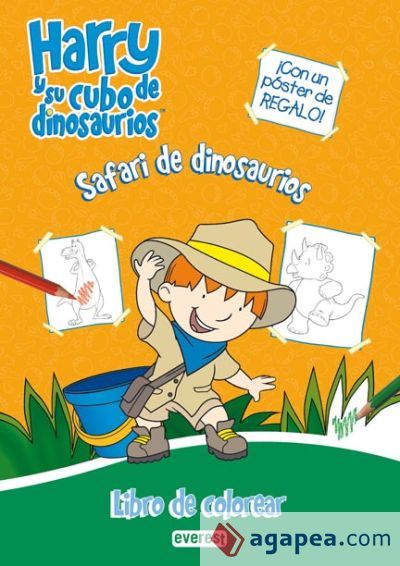 Harry y su cubo de dinosaurios. Safari de dinosaurios. Libro de colorear