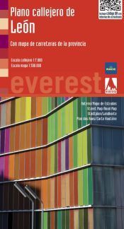 Portada de Le&oacute;n. Plano callejero con mapa de carreteras de la provincia