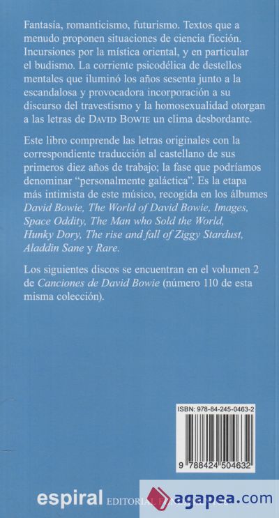 Canciones de David Bowie, vol. I