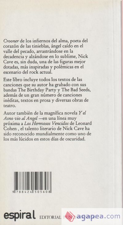 Canciones y prosa King Ink de N. Cave