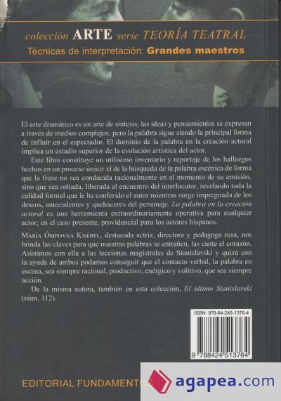 La palabra en la creación actoral (4º edición revisada)