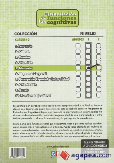 Estimulacion Funciones Cognitivas. Cuaderno 5 Memoria 1