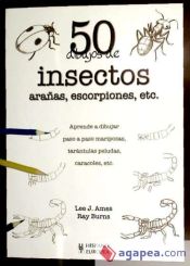 Portada de 50 dibujos de insectos, arañas, escorpiones, etc