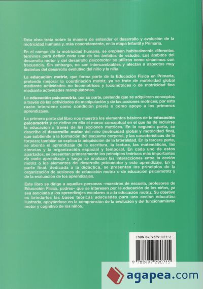 Educaci&oacute;n motriz y educaci&oacute;n psicomotriz en Preescolar y Primaria