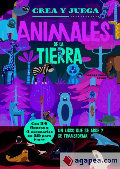 Animales de la Tierra: Con 24 figuras y 4 escenarios en 3D para jugar